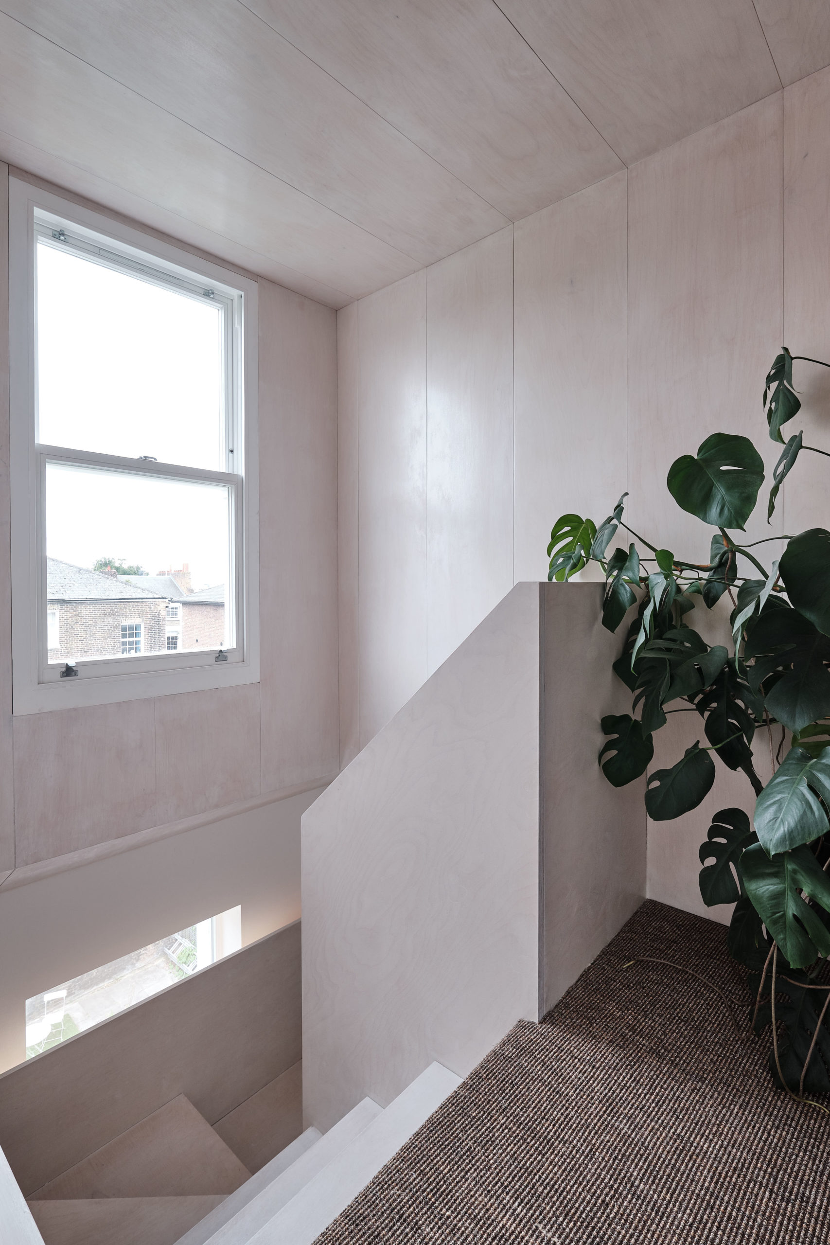 Offord Road - Aucoot - Victorian house flat refurbishment - Ply wood staircase