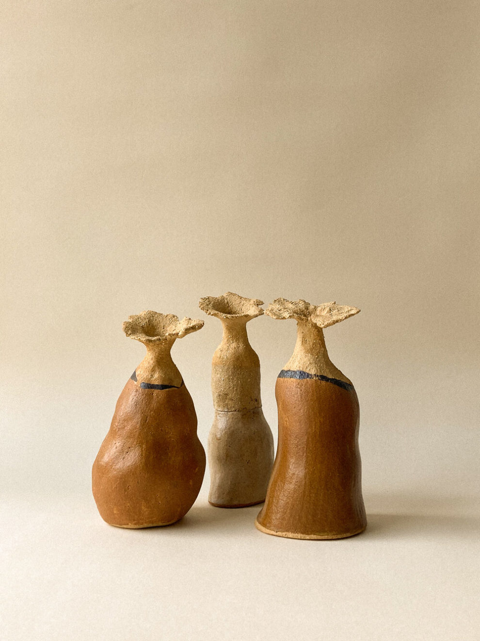 trio-stoneware-vases-shop-mantel-sadie-perry-aucoot-estate-agents